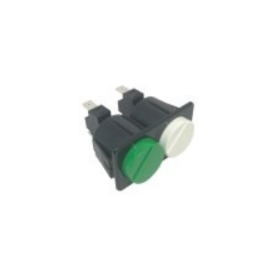 Pulsador Doble BLANCO/VERDE 230V 16A 28x54mm
