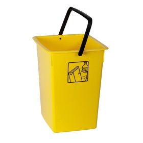 Cubeta reciclar Amarillo 15L con asa 20x28x34 (1ud) Fervik