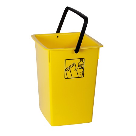 Cubeta reciclar Amarillo 15L con asa 20x28x34 (1ud) Fervik