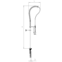 "Grifo ducha de dos aguas sobremesa 1/2"" 1/4 de vuelta de 450x1250 mm."