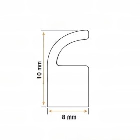 Burlete Campana 8x10mm Silicona (1 METRO)