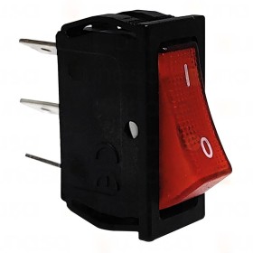 Interruptor Rojo 30x11mm 230V Unipolar