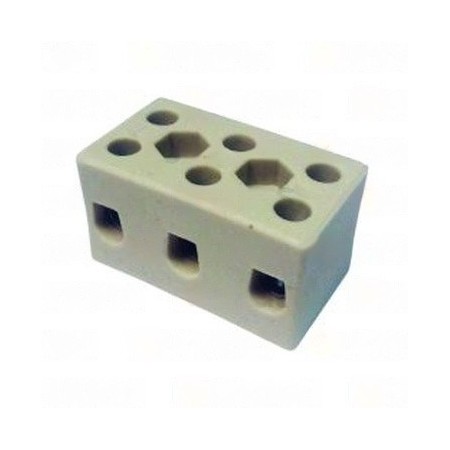 Regleta Ceramica 3 Polos 4mm²32A Ø4mm