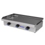 Plancha sobremesa a gas P-850/1-ECO Mundigas de tres fuegos con fuego abierto