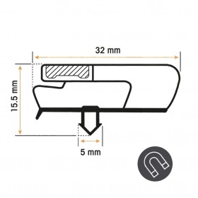 Burlete 400x390mm Pvc Gris