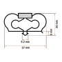 Burlete 1433x668mm Pvc Gris PERFIL:1051