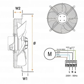 Ventilador HRB/4-350 Apn 230V 50/60Hz Imp