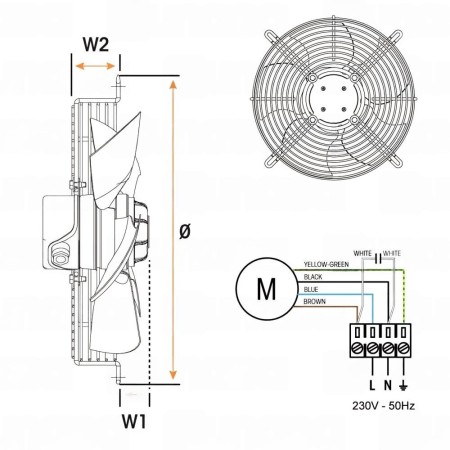 Ventilador HRB/4-350 Apn 230V 50/60Hz Imp
