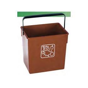 Cubeta reciclar marrón 12L con asa 28x20,5x27 (1ud) Fervik