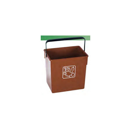 Cubeta reciclar marrón 12L con asa 28x20,5x27 (1ud) Fervik