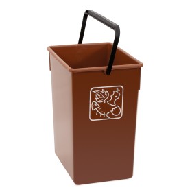 Cubeta reciclar marrón 26L con asa 28,5x31,5x38 (1ud) Fervik