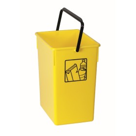 Cubeta reciclar amarillo 26L con asa 28,5x31,5x38 (1ud) Fervik