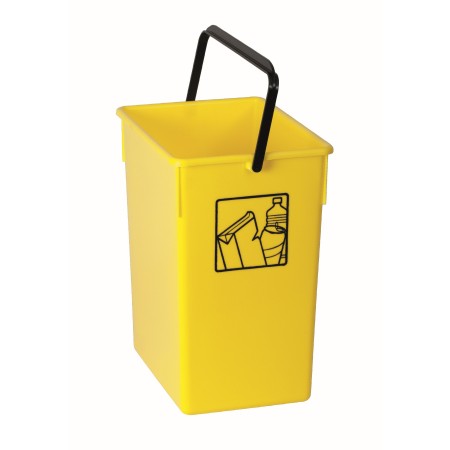 Cubeta reciclar amarillo 26L con asa 28,5x31,5x38 (1ud) Fervik