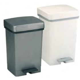Cubo pedal 26L baño con aro sujeta bolsas 33x29x49 (1ud) Fervik