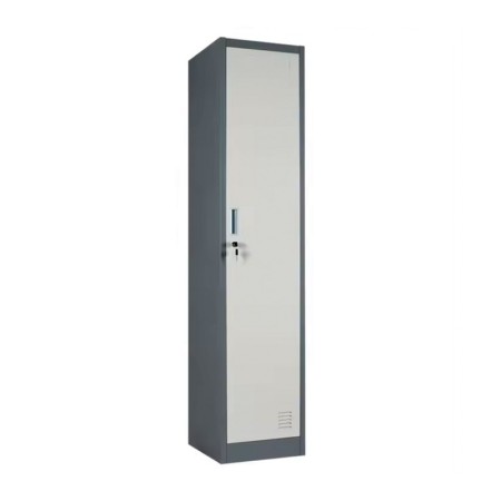 Taquilla Modular Metálica Gris/Blanca Con Cerradura 1850x380x450mm