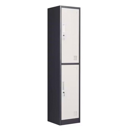 TAQUILLA MODULAR METÁLICA GRIS/BLANCA CON CERRADURA 1850X380X450MM 4 MODULOS 2 PUERTAS