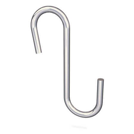 Gancho varilla modelo "S" sin punta 60x16x3 mm. (Cerrado)