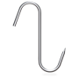Gancho varilla modelo "S" 120x45x5 mm.