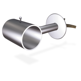 Soporte recto en tubo para recibir 130x60x38 mm.