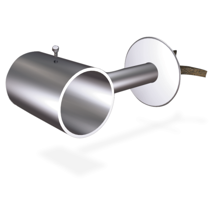 Soporte recto en tubo para recibir 230x60x30 mm.