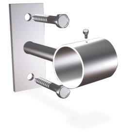 Soporte recto para tubo 150x38 mm.