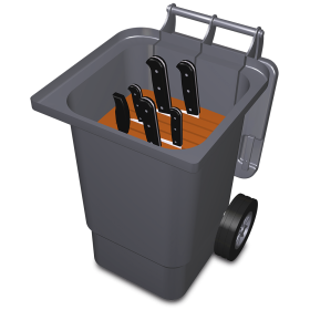 Contenedor cuadrado para transporte cuchillos 450x520x700 mm.
