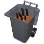 Contenedor cuadrado para transporte cuchillos 450x520x700 mm.
