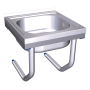 Fregadero colg.c/palomillas 1C 450x450x450 mm. Dimensiones cubeta 340x370x150 mm.