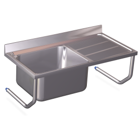 Fregadero colg.c/palomillas 1C,ED 800x500x450 mm. Dimensiones cubeta 340x370x150 mm.