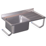 Fregadero colg.c/palomillas 1C,ED 1000x500x450 mm. Dimensiones cubeta 340x370x150 mm.