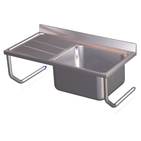 Fregadero colg.c/palomillas 1C,EI 1000x500x450 mm. Dimensiones cubeta 340x370x150 mm.