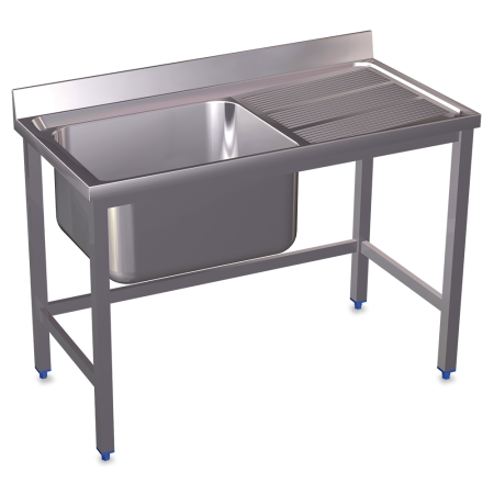 Fregadero con soporte 1C,ED 1000x500x850 mm. Dimensiones cubeta 340x370x150 mm.