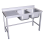 Fregadero con soporte 2C,EI 1200x500x850 mm. Dimensiones cubeta 340x370x150 mm.