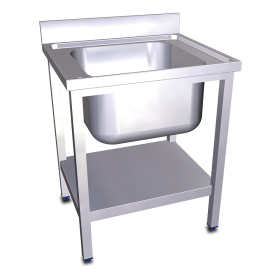 Fregadero c/soporte c/entre.1C 450x500x850 mm. Dimensiones cubeta 340x370x150 mm.