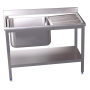 Fregadero c/soporte c/entre.1C,ED 1000x550x850 mm. Dimensiones cubeta 330x300x200 mm.