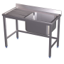 Fregadero gran capacidad 1C,EI 1600x700x850 mm. Cubeta 950x500x400 mm.