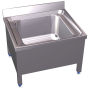 Fregadero vertedero 1C 700x600x500 mm. Dimensiones cubeta 500x500x300 mm.