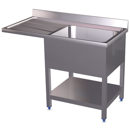 Fregadero para lavavajillas 1C,EI 1200x600x890 mm. Dimensiones cubeta 500x400x250 mm.