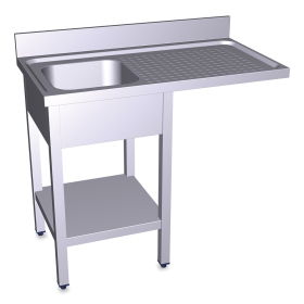 Fregadero para lavavasos 1C,ED 1000x550x850 mm. Dimensiones cubeta 330x330x200 mm.