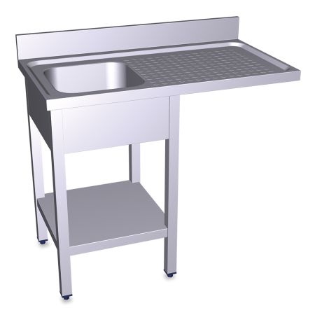 Fregadero para lavavasos 1C,ED 1000x550x850 mm. Dimensiones cubeta 330x330x200 mm.