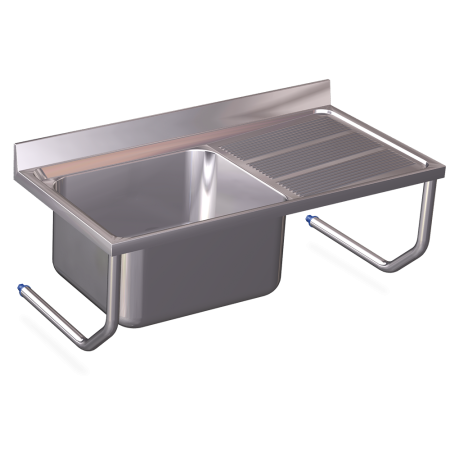 Fregadero colg.c/palomillas 1C,ED 1200x600x300 mm. Dimensiones cubeta 500x450x250 mm.