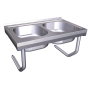 Fregadero colg.c/palomillas 2C 1400x600x320 mm. Dimensiones cubeta 600x500x320 mm.