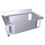 Fregadero colg.c/palomillas 1C 1000x600x340 mm. Dimensiones cubeta 860x495x380 mm.