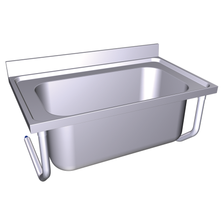 Fregadero colg.c/palomillas 1C 1000x600x340 mm. Dimensiones cubeta 860x495x380 mm.