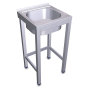 Fregadero con soporte 1C 700x600x850 mm. Dimensiones cubeta 500x500x300 mm.