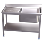 Fregadero c/soporte c/entre.1C,EI 1200x600x850 mm. Dimensiones cubeta 500x450x250 mm.