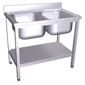 Fregadero c/soporte c/entre.2C 1000x600x850 mm. Dimensiones cubeta 500x400x250 mm.