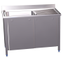 Fregadero c/ptas.correderas 1C,ED 1400x600x850 mm. Dimensiones cubeta 600x500x320 mm.