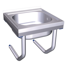 Fregadero colg.c/palomillas 1C 700x700x300 mm. Dimensiones cubeta 500x500x300 mm.