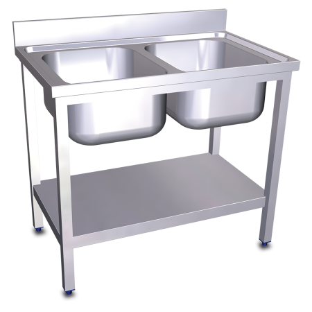 Fregadero c/soporte c/entre.2C 1000x700x850 mm. Dimensiones cubeta 500x400x250 mm.